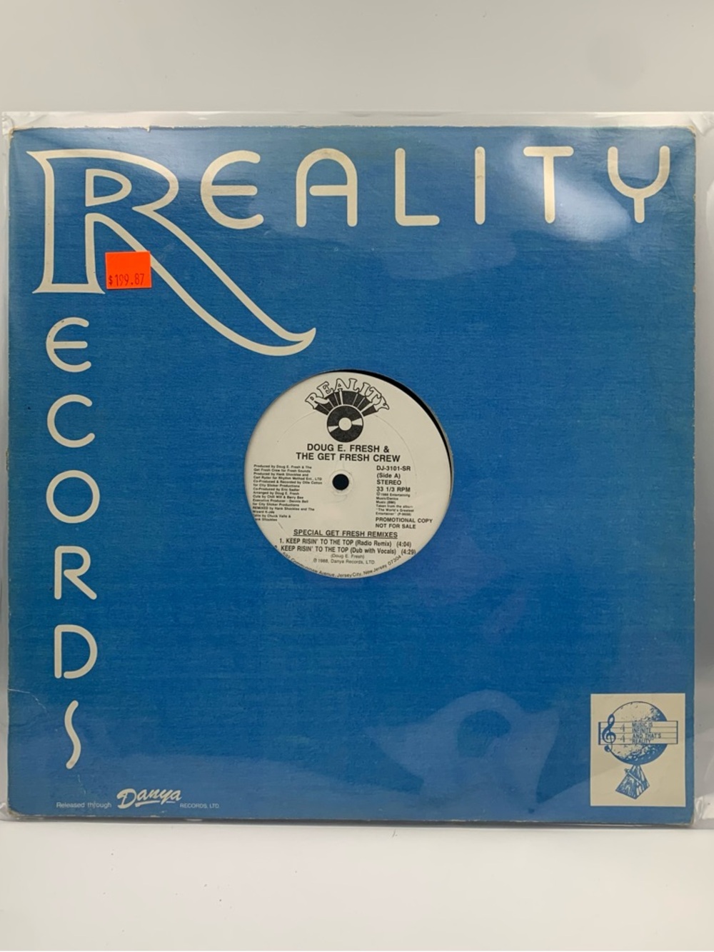 Doug E. Fresh & The Get Fresh Crew Keep Risin' To The Top 12" Single Remix PROMO